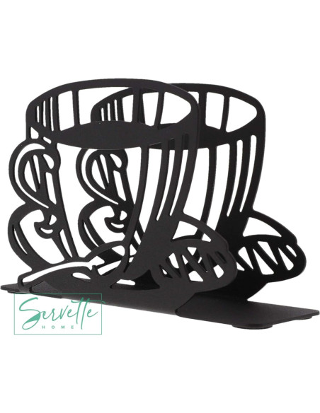 Soporte para Servilletas Metal Negro Servette Home Diseño Taza