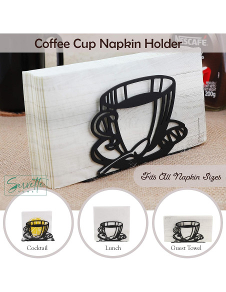 Soporte para Servilletas Metal Negro Servette Home Diseño Taza