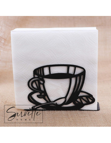 Soporte para Servilletas Metal Negro Servette Home Diseño Taza