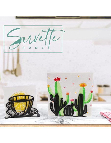 Soporte para Servilletas Metal Negro Servette Home Diseño Taza