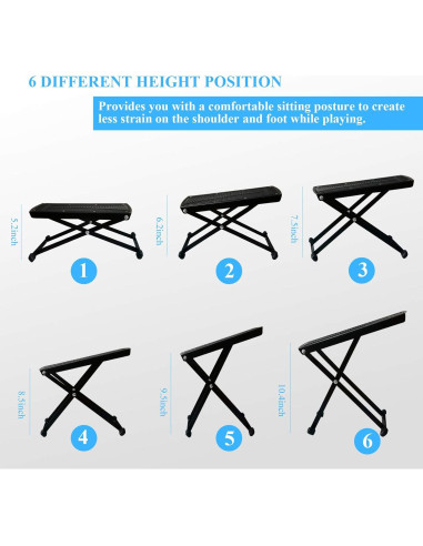 Taburete de Reposapiés Ajustable DUMEALAGR 27cm Estable