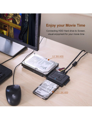 Adaptador Alxum SATA IDE a USB 3.0 para Disco Duro 2.5/3.5"