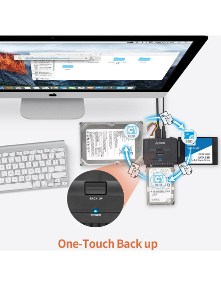 Adaptador Alxum SATA IDE a USB 3.0 para Disco Duro 2.5/3.5"