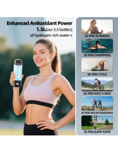 Botella de Agua de Hidrógeno Curety 303A 3 en 1 2300PPB 2