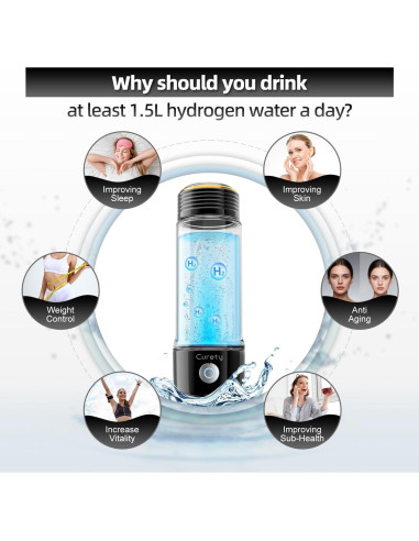 Botella de Agua de Hidrógeno Curety 303A 3 en 1 2300PPB