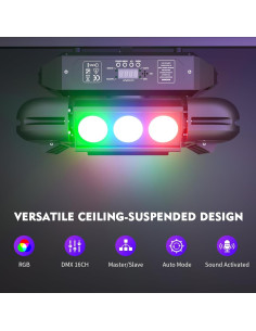 Luz de Cabeza Móvil FODEXAZY 150W RGBW Estroboscópica 16CH 2