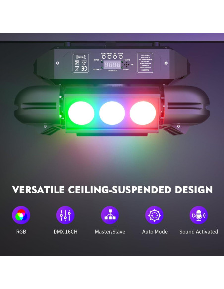 Luz de Cabeza Móvil FODEXAZY 150W RGBW Estroboscópica 16CH