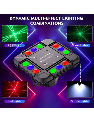 Luz de Cabeza Móvil FODEXAZY 150W RGBW Estroboscópica 16CH
