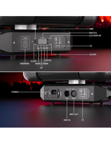 Luz de Cabeza Móvil FODEXAZY 150W RGBW Estroboscópica 16CH