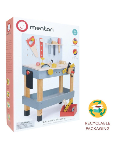 Banco de Herramientas de Madera Mentari - Taller de Carpintero 46x39.5x70.8cm