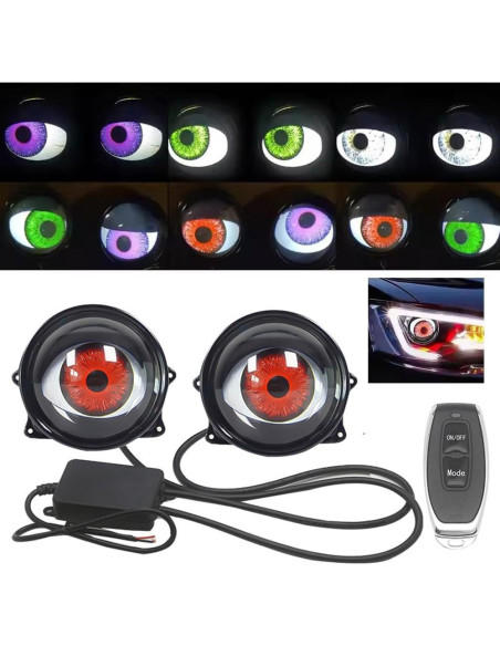 Luces de Niebla LED Dinámicas Tongexng 12V - Ojos Demonio 6 Modos