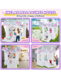 Casa Saltarina Inflable AKEYDIY Blanca 259x178x246 cm para Niños 2
