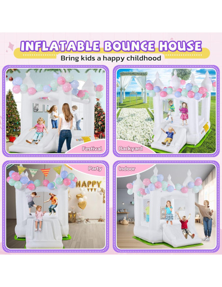 Casa Saltarina Inflable AKEYDIY Blanca 259x178x246 cm para Niños