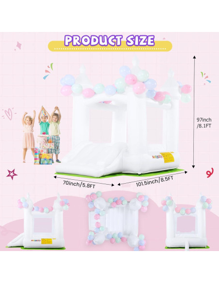 Casa Saltarina Inflable AKEYDIY Blanca 259x178x246 cm para Niños