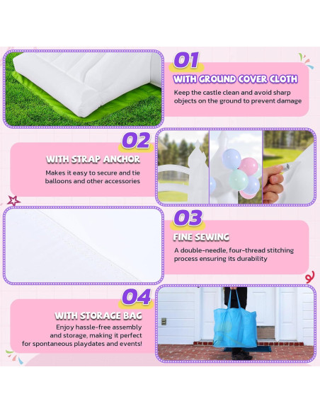 Casa Saltarina Inflable AKEYDIY Blanca 259x178x246 cm para Niños