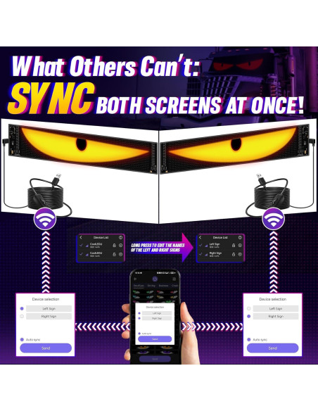 Ojos LED Demonio Vanesa 2Pcs para Parabrisas de Camión