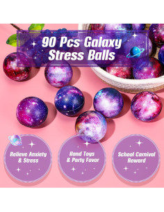 50 Pelotas Antiestrés Galácticas 5 cm Jenaai Espuma 2