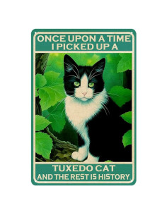 Cartel Decorativo Gato Tuxedo Ubewair 20x30 cm Ecológico