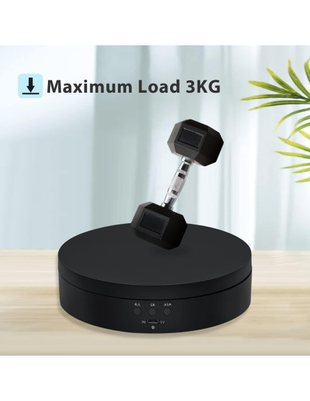 Soporte Giratorio Eléctrico Mcbazel 5.4" 360 Grados Negro Soporte Giratorio Eléctrico Mcbazel 5.4" 360 Grados Negro