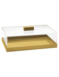 Soporte para Pastel Acrílico Elavain Rectangular Dorado 36.83x24.13cm