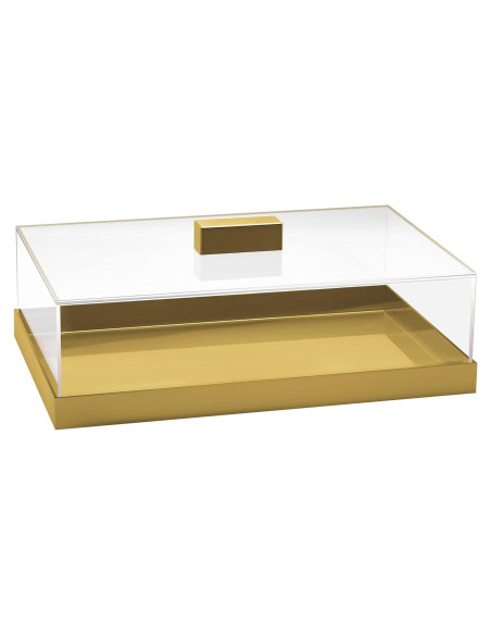 Soporte para Pastel Acrílico Elavain Rectangular Dorado 36.83x24.13cm
