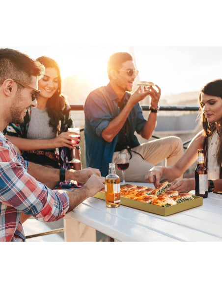 Soporte para Pastel Acrílico Elavain Rectangular Dorado 36.83x24.13cm