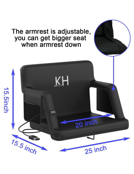 Asiento de Estadio KIMI HOUSE Calentado y Masaje Extra Ancho