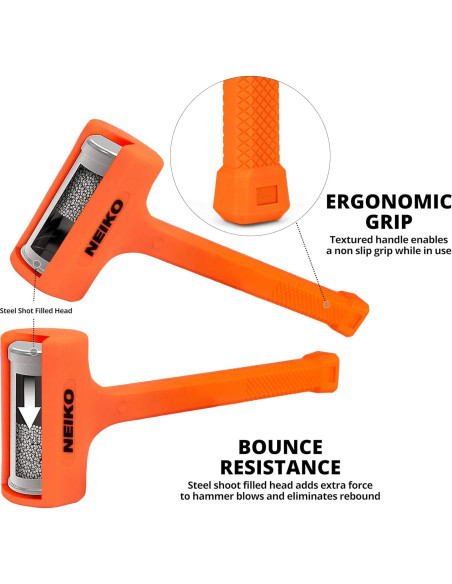 Juego de Martillos Dead Blow NEIKO 3 Piezas 0.45kg 0.91kg 1.36kg