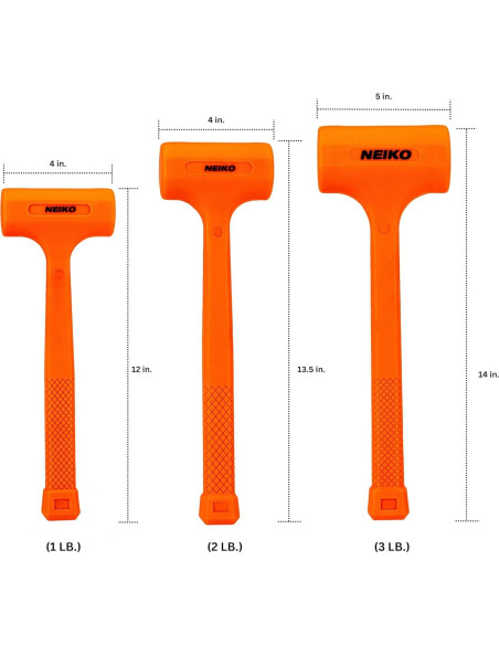 Juego de Martillos Dead Blow NEIKO 3 Piezas 0.45kg 0.91kg 1.36kg