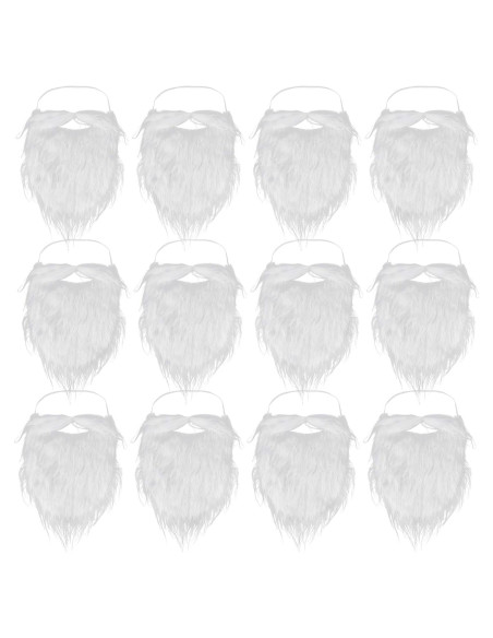 12 Barbas Falsas Blancas de Santa SUMERSHA para Disfraces