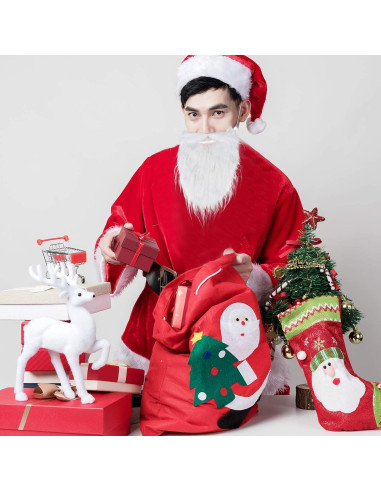 12 Barbas Falsas Blancas de Santa SUMERSHA para Disfraces