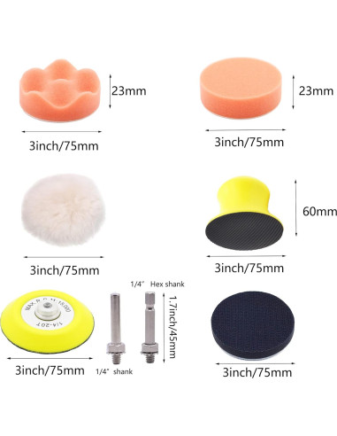 127 Discos de Lija 3" CKFCXC Grano 40-7000 con Bloque de Lijado