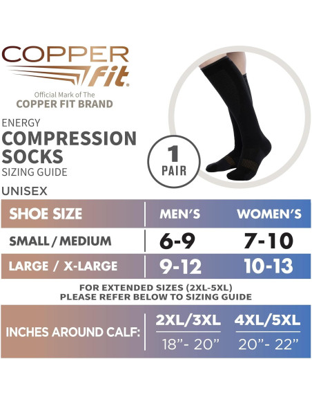 Calcetines de Compresión Energética Fáciles de Poner - Negro