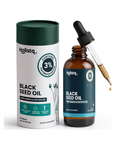 Aceite de Semilla de Comino Negro Holistiq 100 mL Orgánico Prensado en Frío