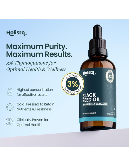 Aceite de Semilla de Comino Negro Holistiq 100 mL Orgánico Prensado en Frío