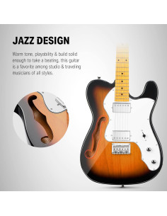 Guitarra Eléctrica Donner DJC-1000S Thinline 39" Sunburst 2