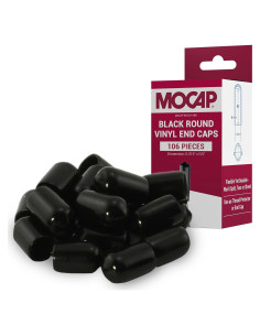 Tapas de Vinilo Negras MOCAP RVC 0.796 cm x 1.27 cm - Paquete de 106