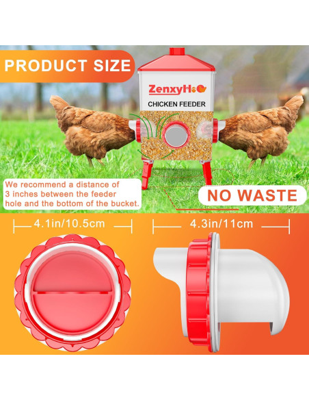 Alimentador de Pollo DIY ZenxyHoC con 4 Puertos Automáticos