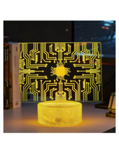 Luz Nocturna 3D Geek Zhongshan MY-3D, 16 Colores, Control Remoto