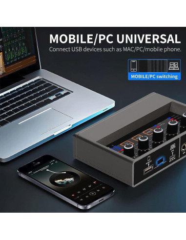 Interfaz de Audio USB Q-16 - 16 bit/48 kHz, Phantom 48V