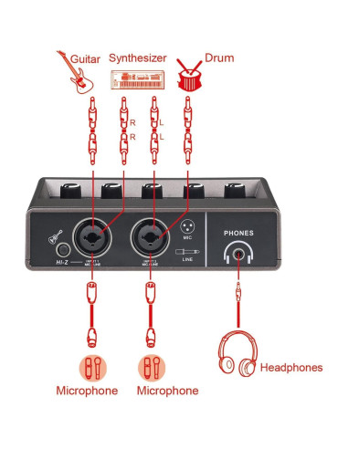 Interfaz de Audio USB Q-16 - 16 bit/48 kHz, Phantom 48V