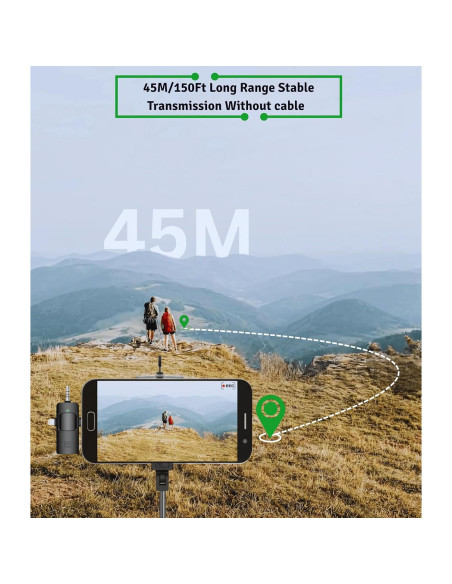 Micrófono Lavalier Inalámbrico FOKiRa 3 en 1 con Cancelación de Ruido