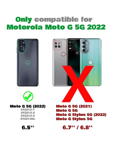 Funda AYMECL para Moto G 5G 2022 con Soporte y 2 Películas