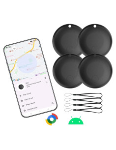 Air Tag Android Youmeet Paquete de 4 Rastreo Bluetooth Negro