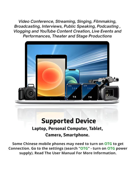 Micrófono Lavalier Inalámbrico FOKiRa 3 en 1 con Cancelación de Ruido