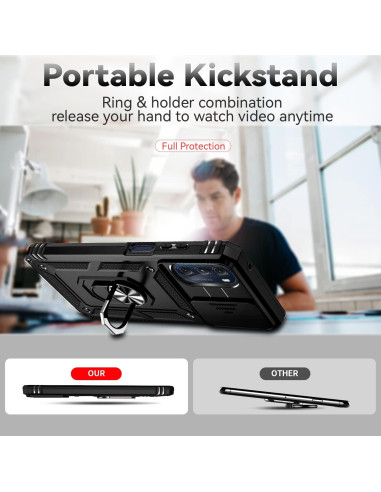 Funda AYMECL para Moto G 5G 2022 con Soporte y 2 Películas