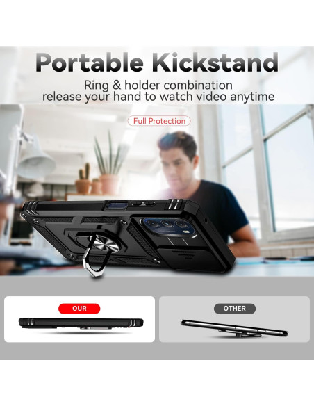 Funda AYMECL para Moto G 5G 2022 con Soporte y 2 Películas