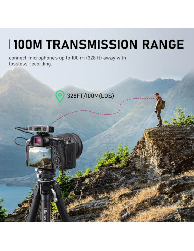 Micrófono Lavalier Inalámbrico ULANZI AM18, 200m, Cancelación de Ruido