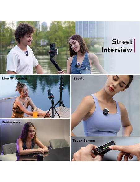 Micrófono Lavalier Inalámbrico ULANZI AM18, 200m, Cancelación de Ruido