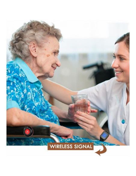 Botón de Llamada Inalámbrico CallToU con 2 Botones y Reloj